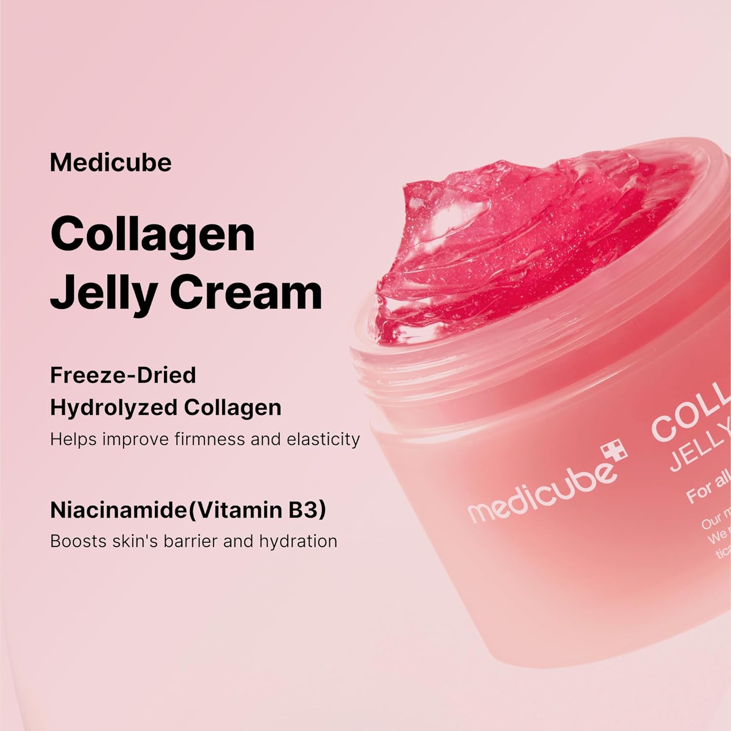 Collagen Jelly Cream- Niacinamide & Freeze-Dried Hydrolyzed Collagen - Boosts Skin'S Barrier Hydration and Gives 24H Glow & Lifted Look - No Artificial Color, Korean Skincare (3.71 Fl.Oz.)