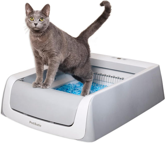 Scoopfree Crystal Pro Self-Cleaning Cat Litterbox - Never Scoop Litter Again - Hands-Free Cleanup with Disposable Crystal Tray - Less Tracking, Better Odor Control - Includes Disposable Tray