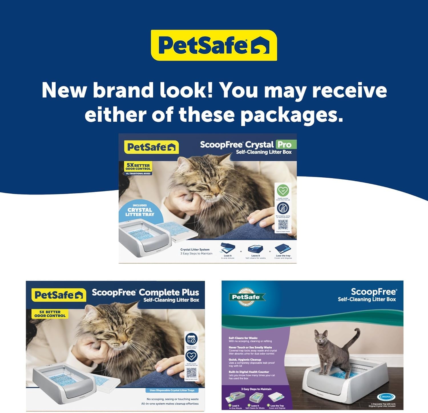 Scoopfree Crystal Pro Self-Cleaning Cat Litterbox - Never Scoop Litter Again - Hands-Free Cleanup with Disposable Crystal Tray - Less Tracking, Better Odor Control - Includes Disposable Tray